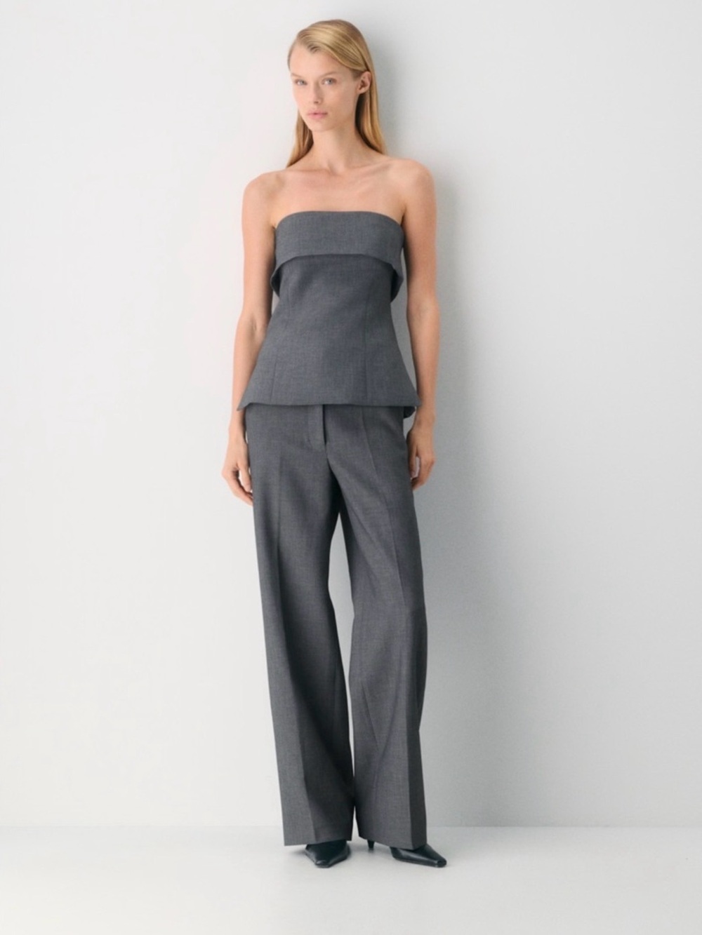 Aritzia NWT The Limitless Pant Classic Fit Trouser Elastic Back Waist Heathered